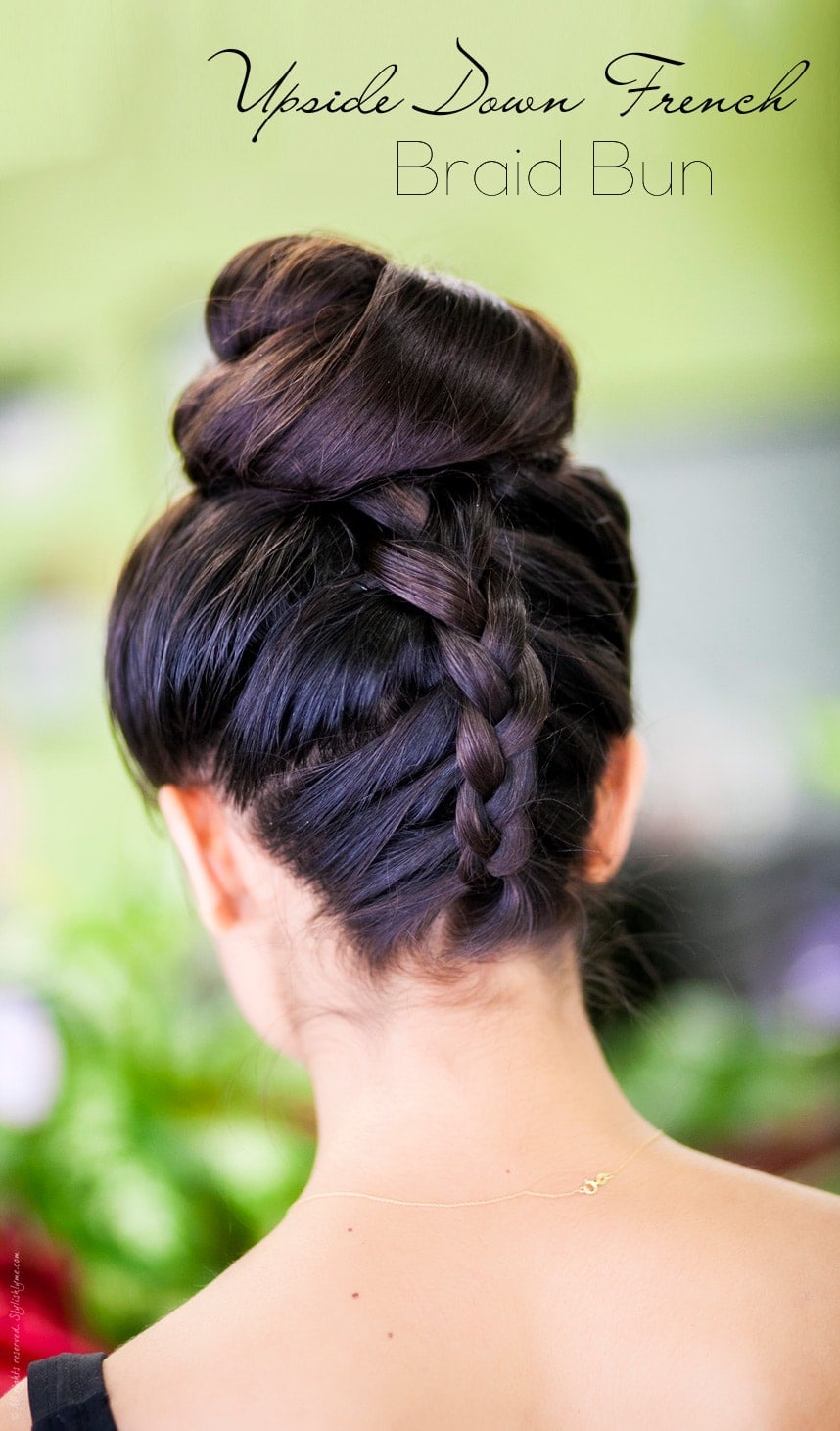 Upside Down French Braid Bun Upside Down French Braid Bun — Winter Bun Hairstyles
