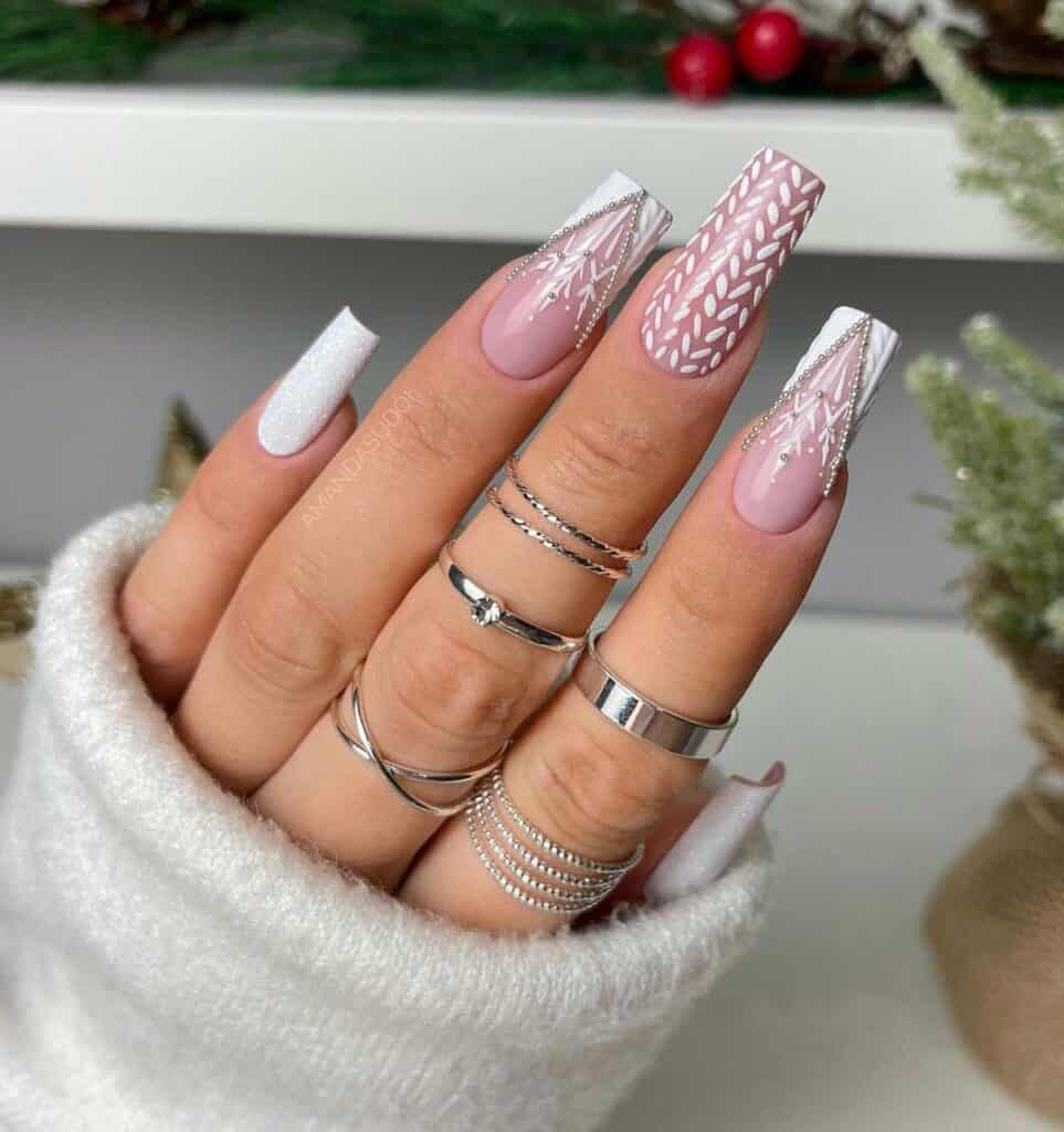 Cable Knit Coffin Nails Cable Knit Coffin Nails — Winter Acrylic Nails