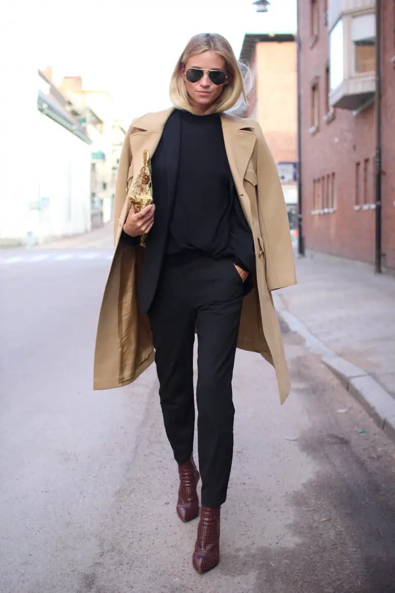 Business Casual: Draped Camel Trench Coat Business Casual: Draped Camel Trench Coat — Camel Coat Outfits
