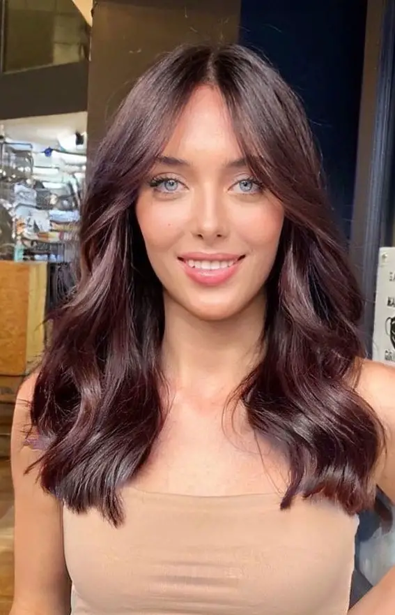 Shoulder Visual Idea Shoulder Visual Idea — Plum Hair Color