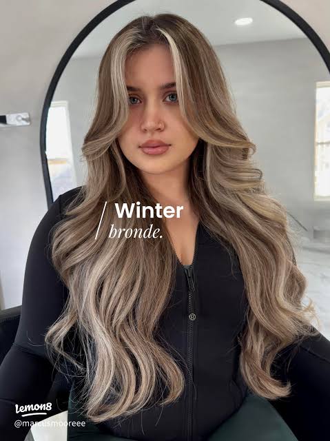 Mid-Back Bronde Balayage With Face-Framing Mid-Back Bronde Balayage With Face-Framing — Winter Balayage