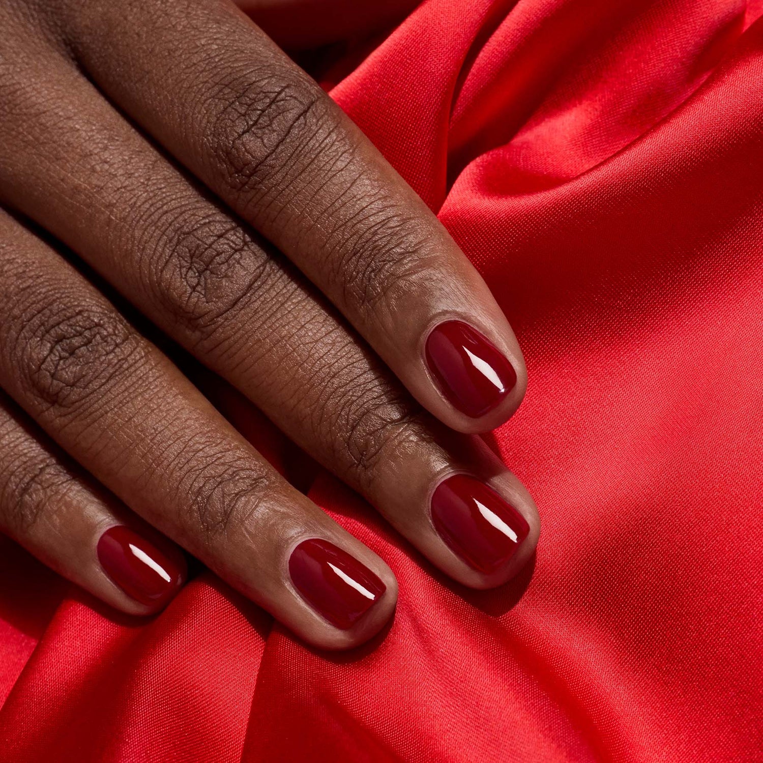 Rich Glossy Burgundy Short Oval Nails — Burgundy Nails
