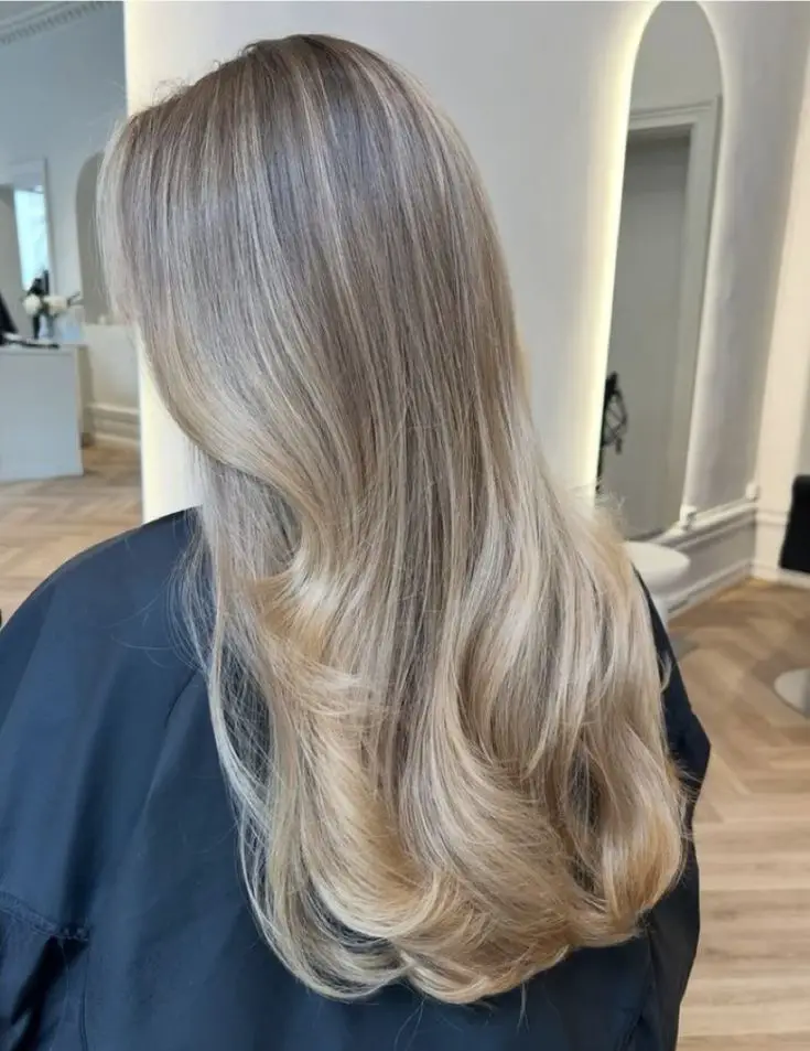 Layers Dark Brown With Ash Blonde Streaks — Winter Highlights