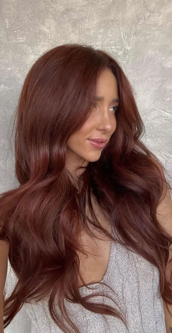 Deep Burgundy All Over Color Deep Burgundy All Over Color — Winter Hair Colors for Redheads