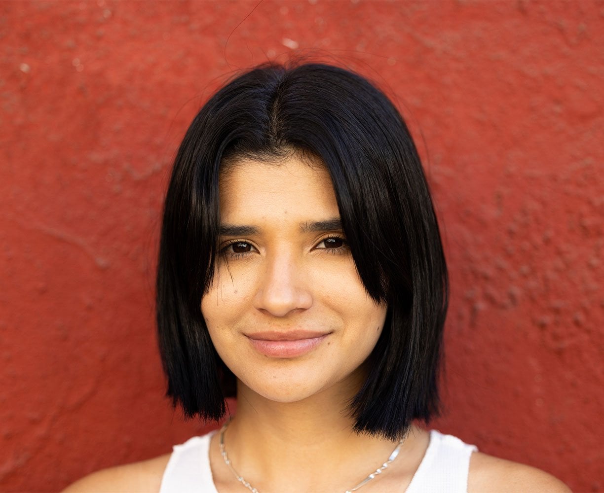 Sleek Jet Black Bob With Curtain Bangs Sleek Jet Black Bob With Curtain Bangs — Jet Black Hair