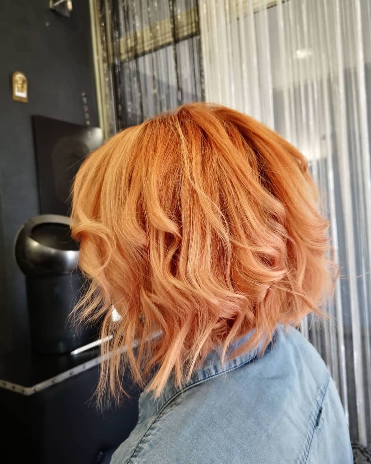 Textured Wavy Copper Bob Textured Wavy Copper Bob — Winter Copper Hair Color