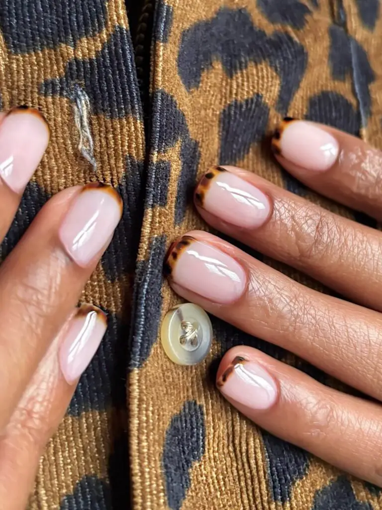 Tortoiseshell French Tips Visual Idea Tortoiseshell French Tips Visual Idea — Easy Nail Designs