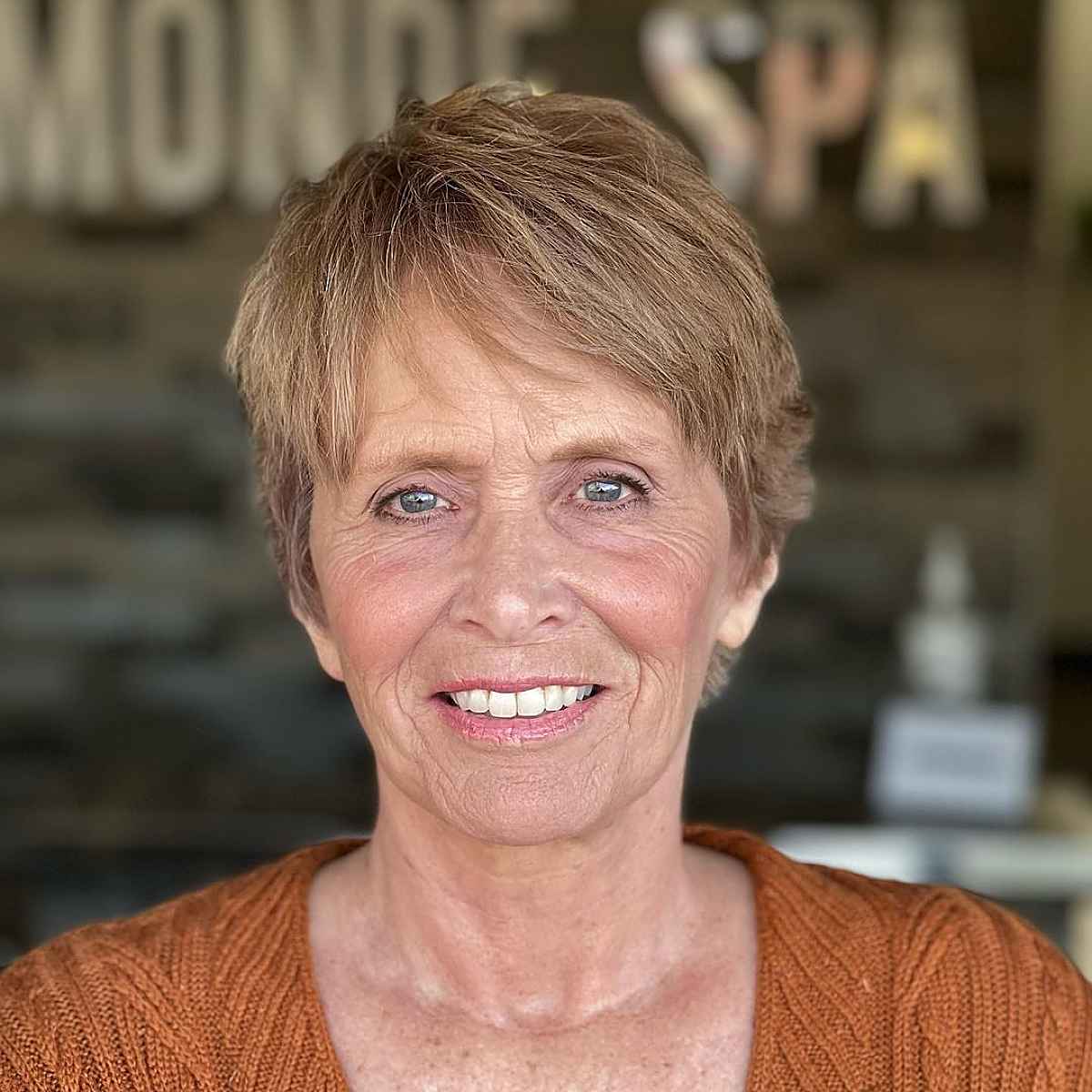 Air-Dried Ash Blonde Pixie Air-Dried Ash Blonde Pixie — Winter Hair Colors for Women Over 70
