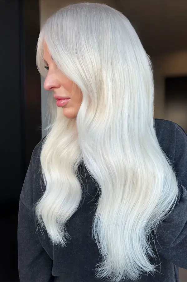 Ash Blonde With Dark Roots Loose Waves — Cool Winter Hair Colors