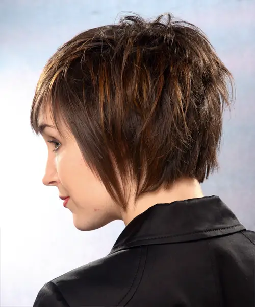 Textured Chin Length Dark Brown Shag — Winter Haircuts for Thin Hair