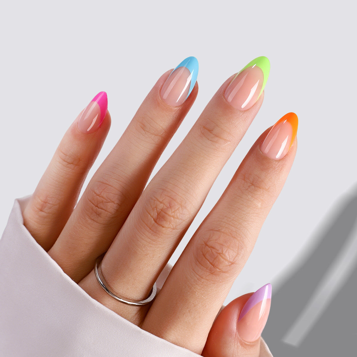 Neon French Tips Almonds Neon French Tips Almonds — Trendy Almond Nail Designs