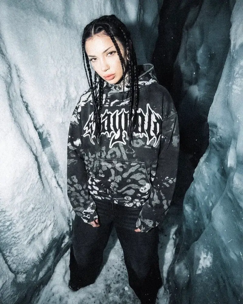 Tie-Dye Graphic Hoodie with Black Jeans — Winter Streetwear Outfits