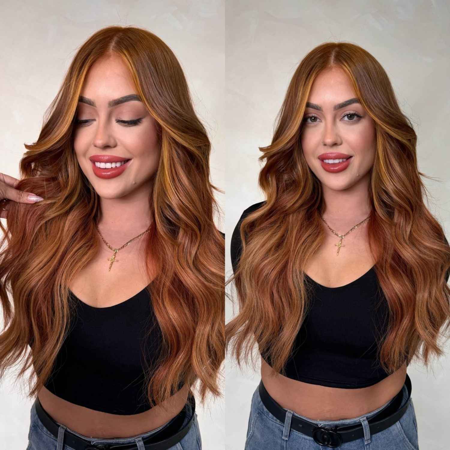 Rich Copper Red with Blonde Highlights Rich Copper Red with Blonde Highlights — Winter Red Hair Colors