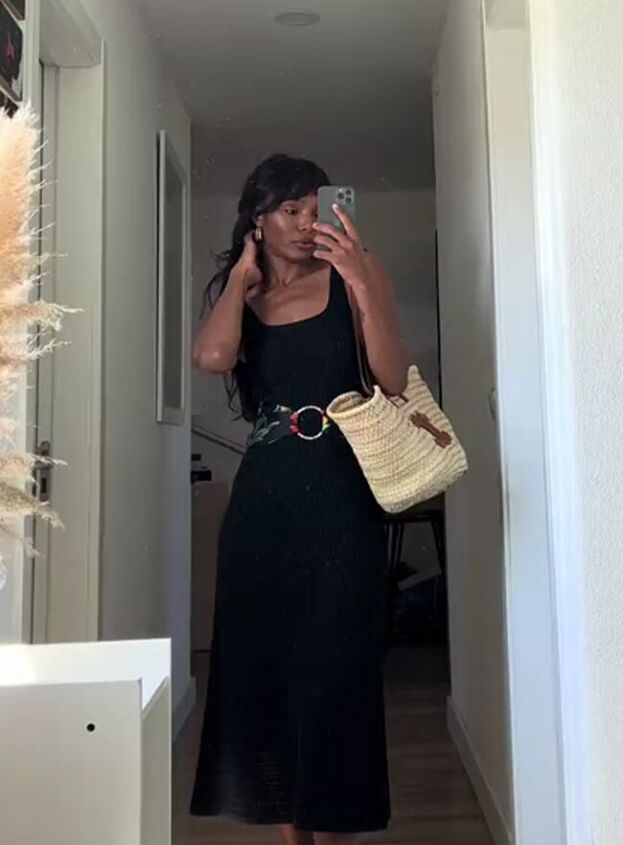 Scarf as a Belt with a Midi Dress Scarf as a Belt with a Midi Dress — Scarf Outfits