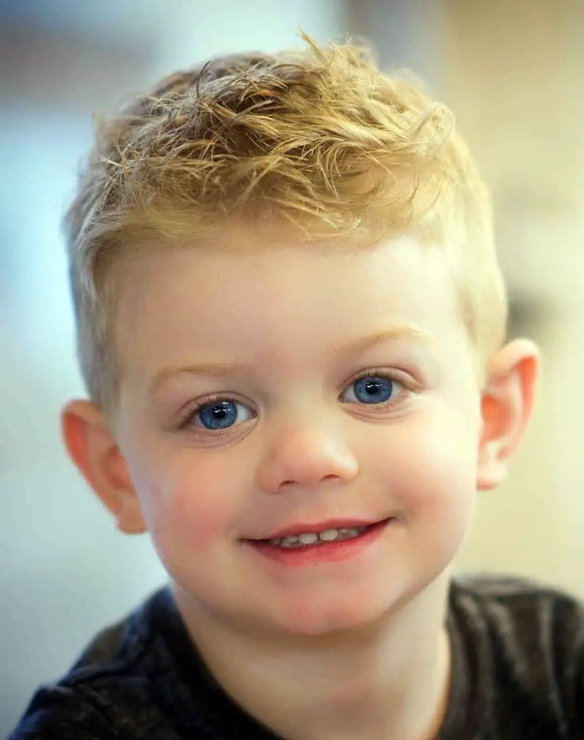Light Blonde Textured Crop With Tousled Top Light Blonde Textured Crop With Tousled Top — Winter Haircuts for Boys