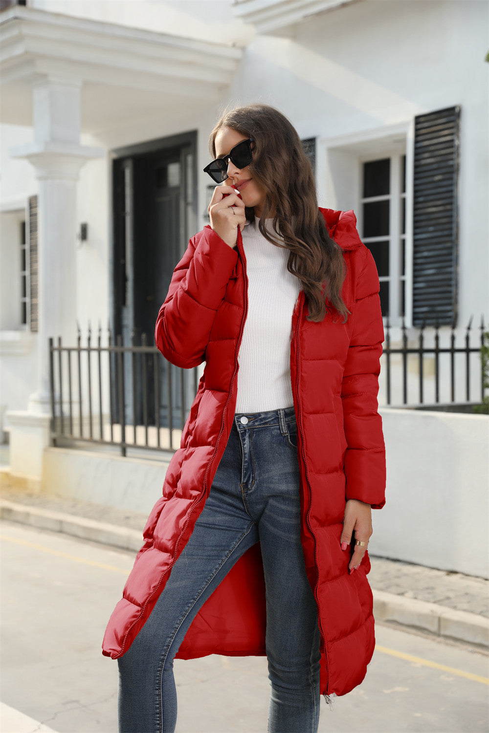 Black Puffer with Pink Bubble Skirt and Leg Warmers Black Puffer with Pink Bubble Skirt and Leg Warmers — Long Puffer Coat Outfits