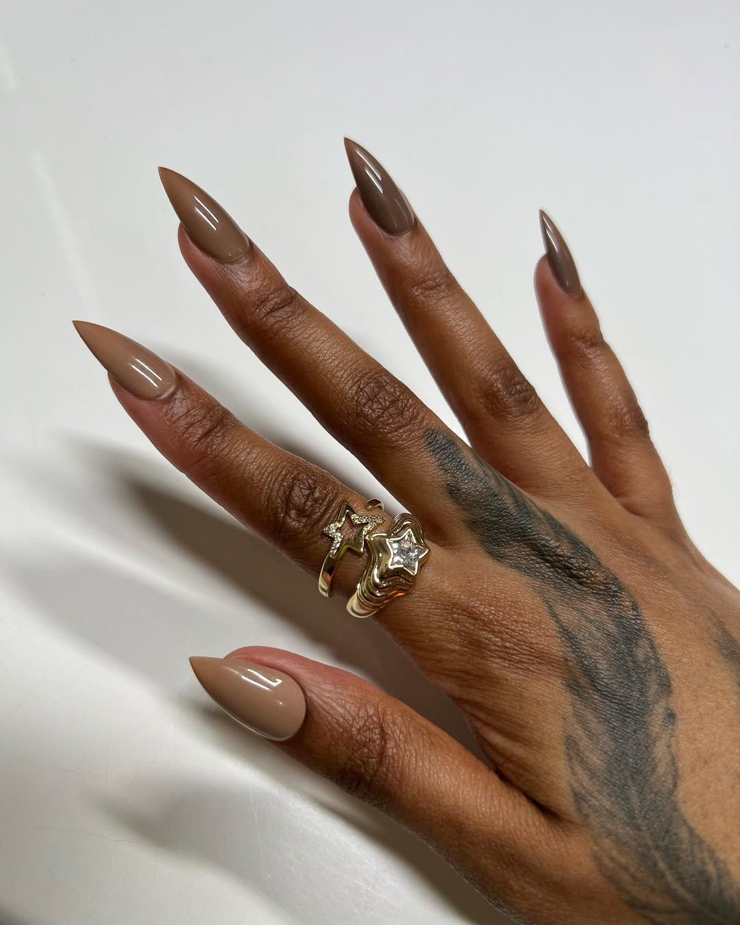 Satin Matte Medium Brown Nails Satin Matte Medium Brown Nails — Mocha Nails