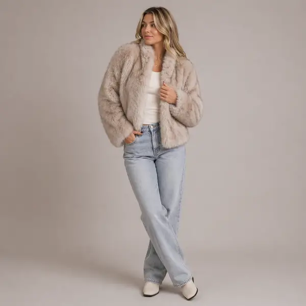 Brown Faux Fur Coat with Turtleneck and White Boots Brown Faux Fur Coat with Turtleneck and White Boots — Teddy Coat Outfits