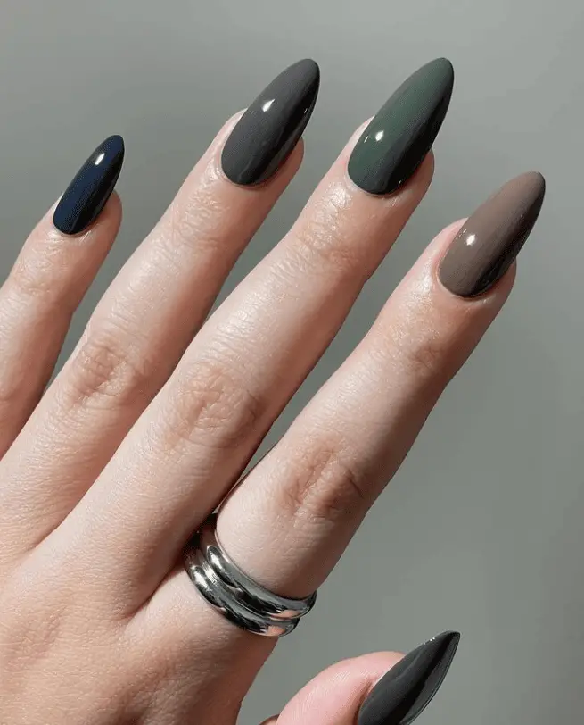 Long Stiletto Matte Mix Nails — Everyday Winter Nails