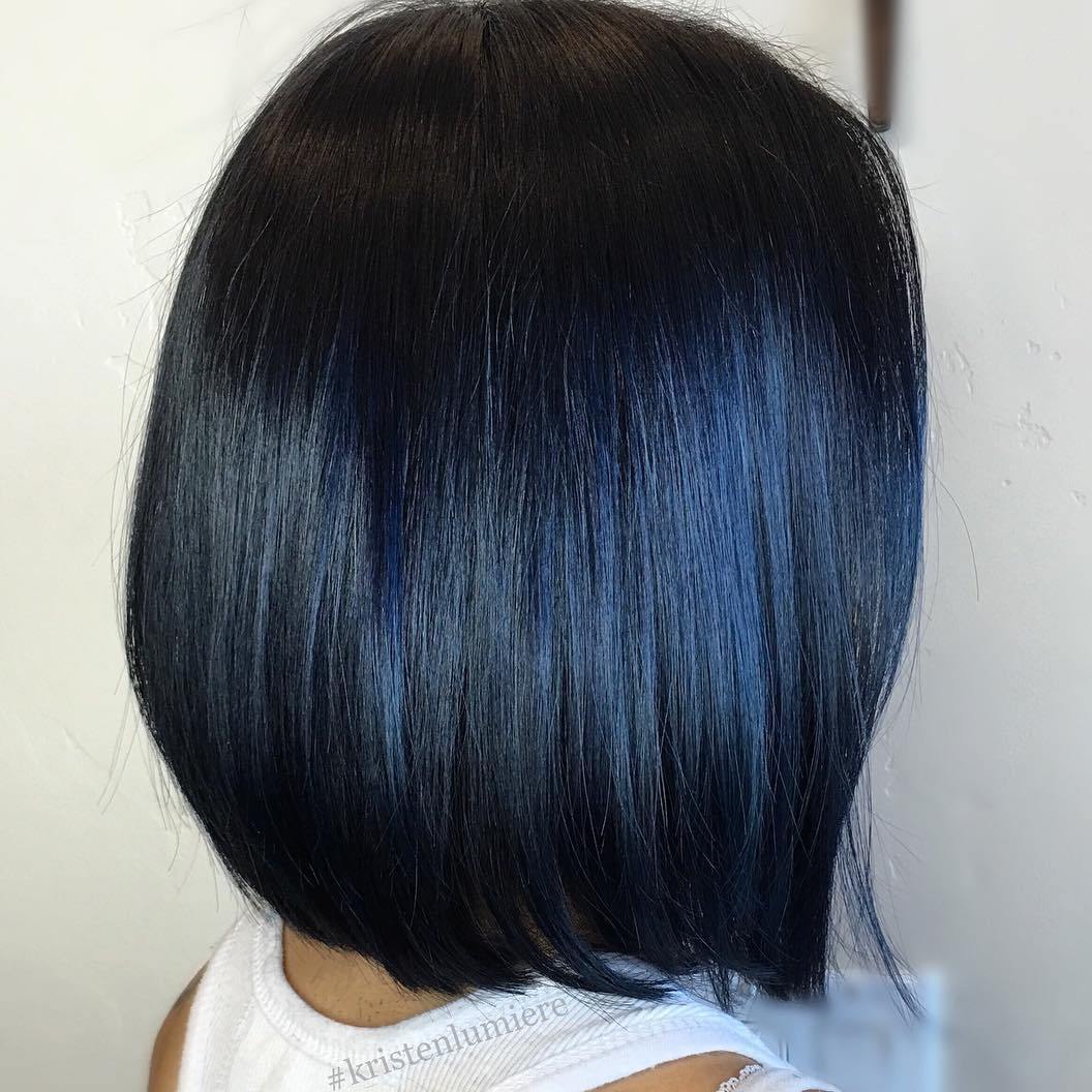 Sleek Blue Black Chin Bob Sleek Blue Black Chin Bob — Blue Black Hair