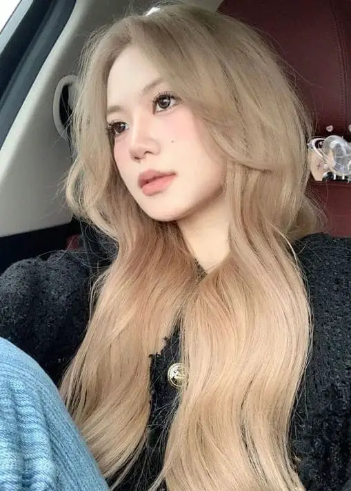 Honey Blonde With Lighter Highlights and Curtain Bangs Honey Blonde With Lighter Highlights and Curtain Bangs — Winter Hair Colors for Blondes