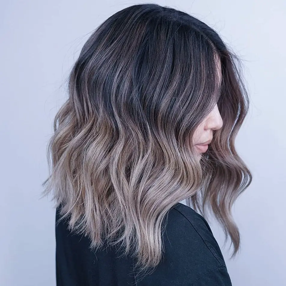 Chin Bob Ash Blonde Ombre Chin Bob Ash Blonde Ombre — Mushroom Brown Hair