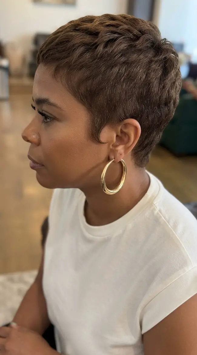 Piecey Pixie with Espresso Undertones Piecey Pixie with Espresso Undertones — Espresso Brown Hair