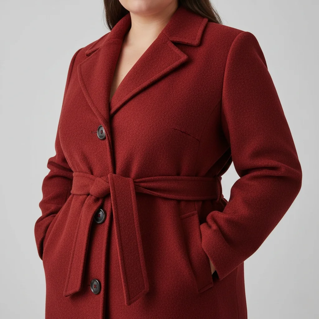 Elegant Belted Wool Coat for Defined Shape Elegant Belted Wool Coat for Defined Shape — Winter Outfits for Curvy Women