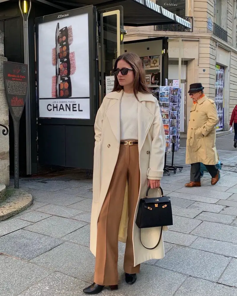 Elongated Silhouette: Longline Coat with Wide-Leg Trousers — Old Money Winter Outfits