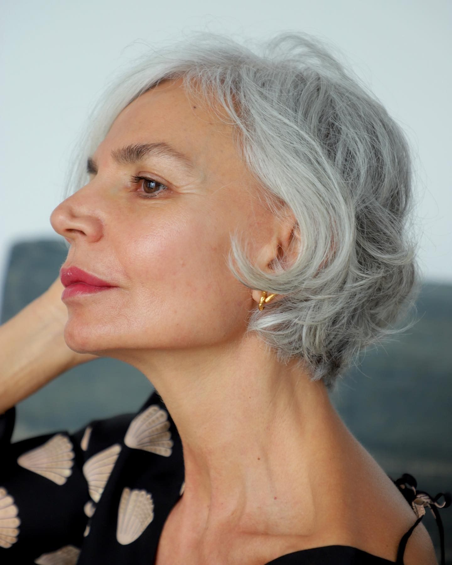 Short Wavy Gray Bob Air Dried Short Wavy Gray Bob Air Dried — Winter Hairstyles for Gray Hair