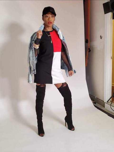 Color-Block Mini Dress with Denim Jacket for a Birthday — Winter Birthday Outfits