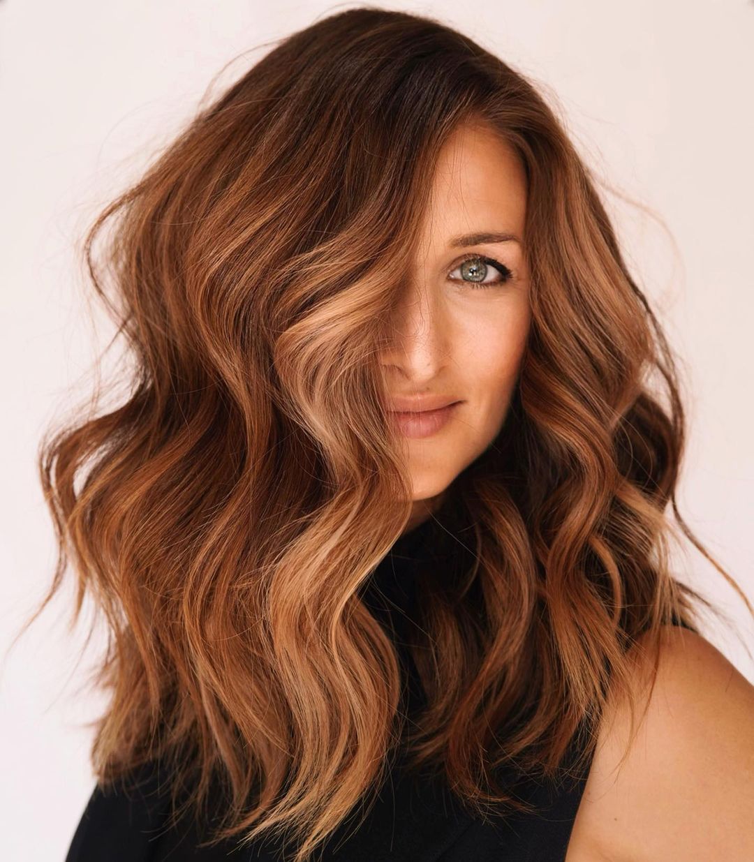 Mid-Back Warm Brown With Cinnamon Highlights — Cinnamon Brown Hair