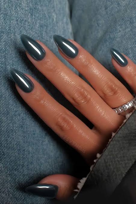 Chrome Visual Idea — Dark Winter Nails
