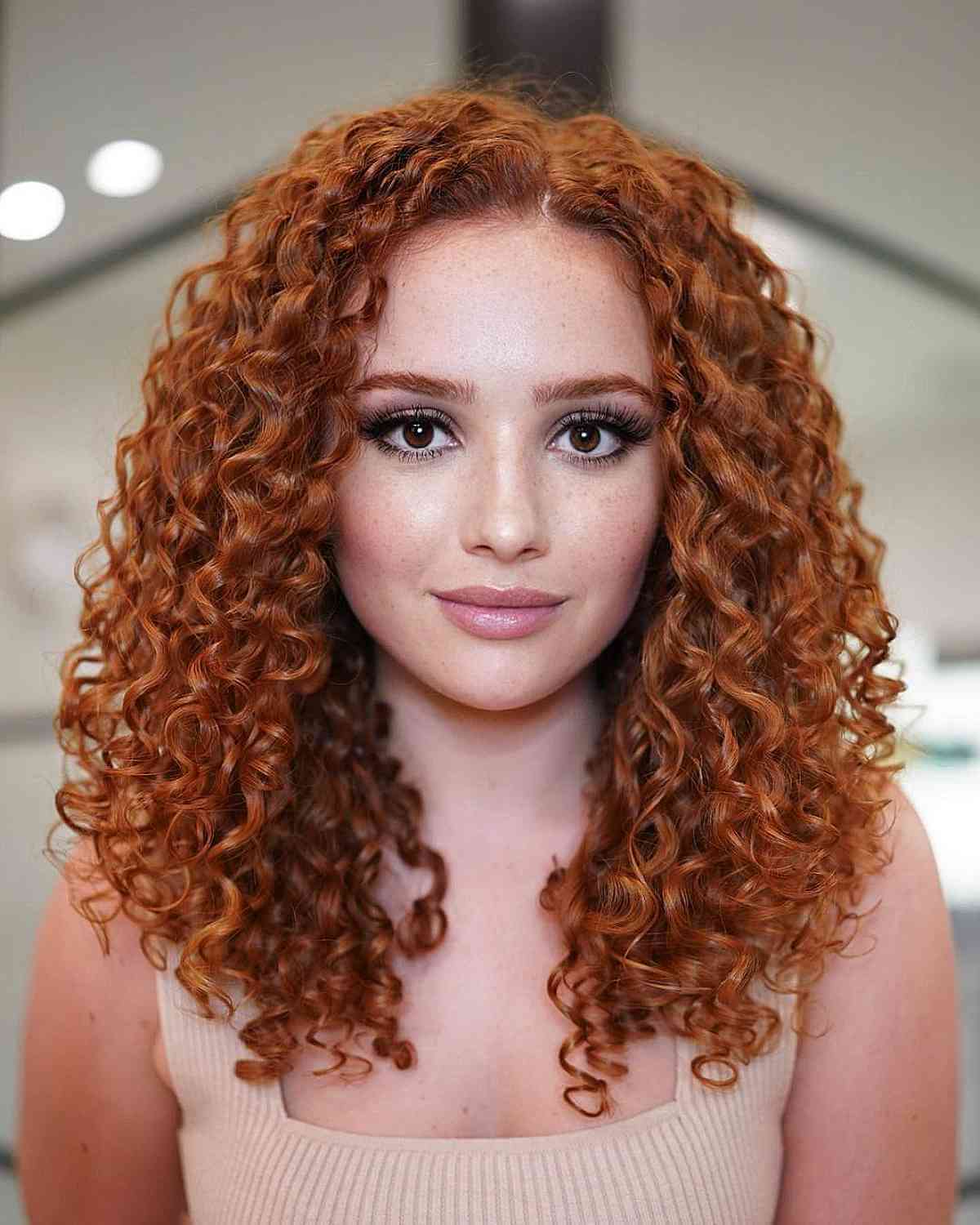Shoulder Curly Bright Ginger Red Shoulder Curly Bright Ginger Red — Winter Hair Colors for Curly Hair