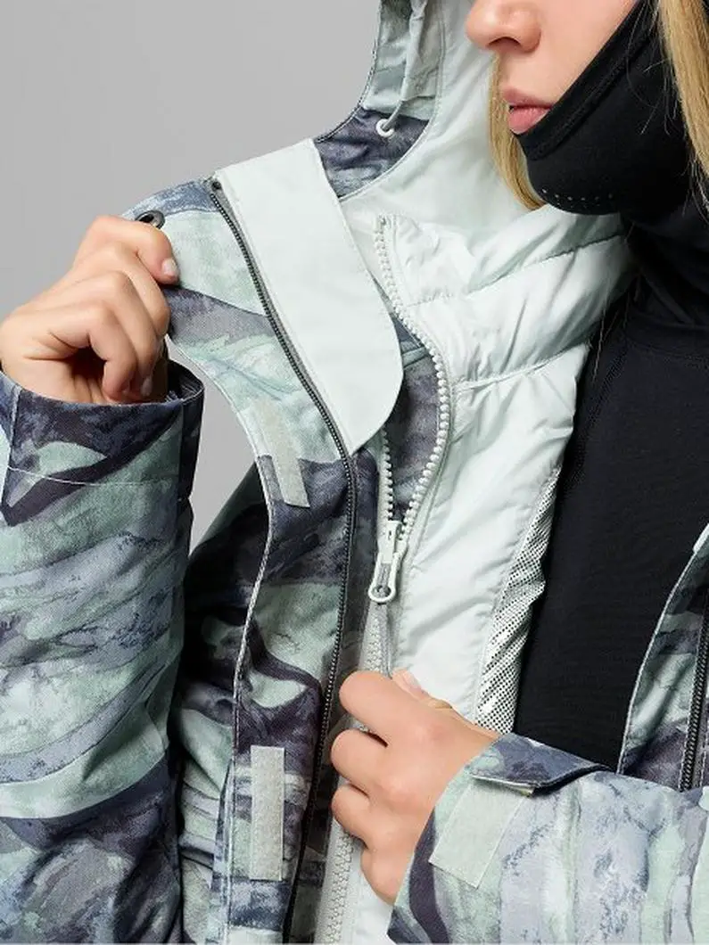 Technical Camouflage Jacket with Down Fill — Winter Jackets for Women