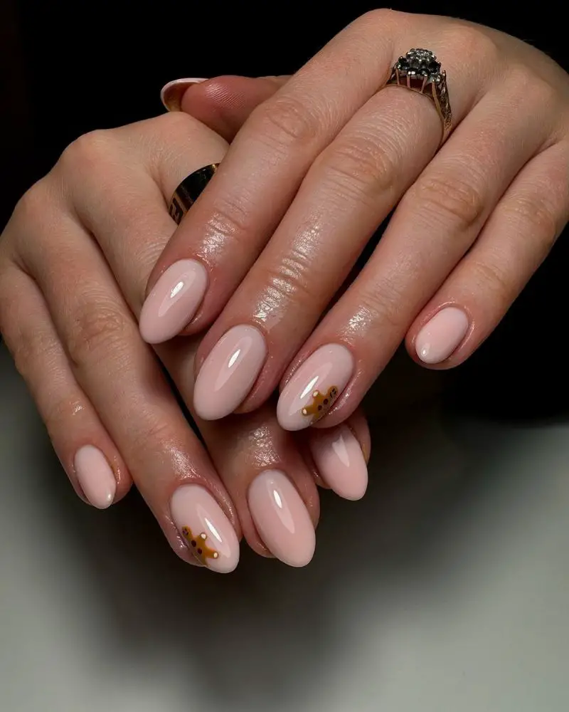Dusty Rose & Glitter Accent Dusty Rose & Glitter Accent — Short Winter Nails