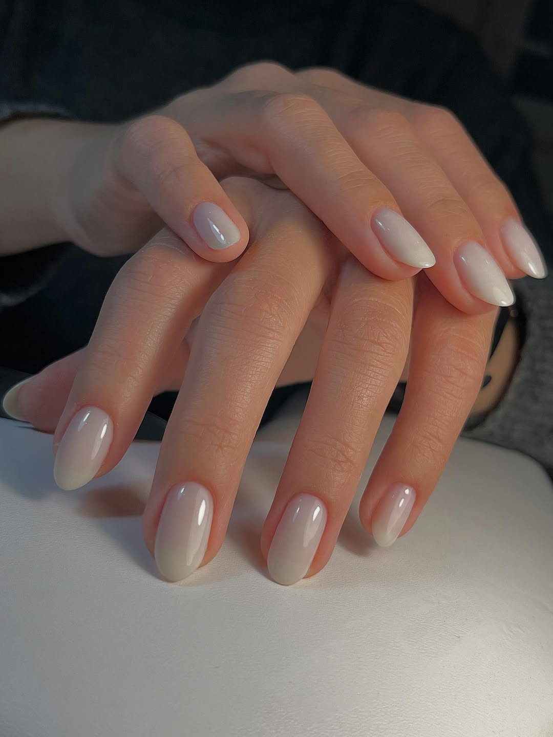 Sheer Milky White with Pink Undertone — January Nails
