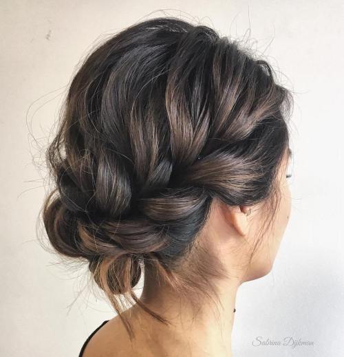 Mid-Back Voluminous Twisted Updo — Winter Updos