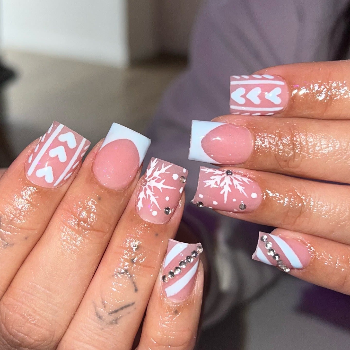 Short Square Winter Art Nails Short Square Winter Art Nails — Winter Acrylic Nail Colors