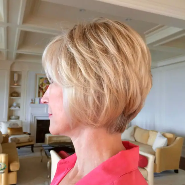 Honey Blonde Layered Bob Honey Blonde Layered Bob — Winter Hair Colors for Women Over 60