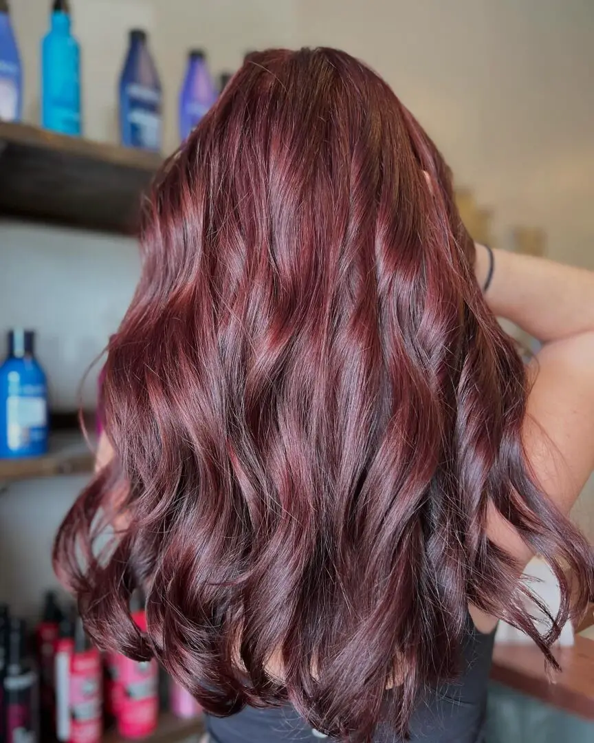 Deep Red With Subtle Cherry Highlights Deep Red With Subtle Cherry Highlights — Cherry Cola Hair Color
