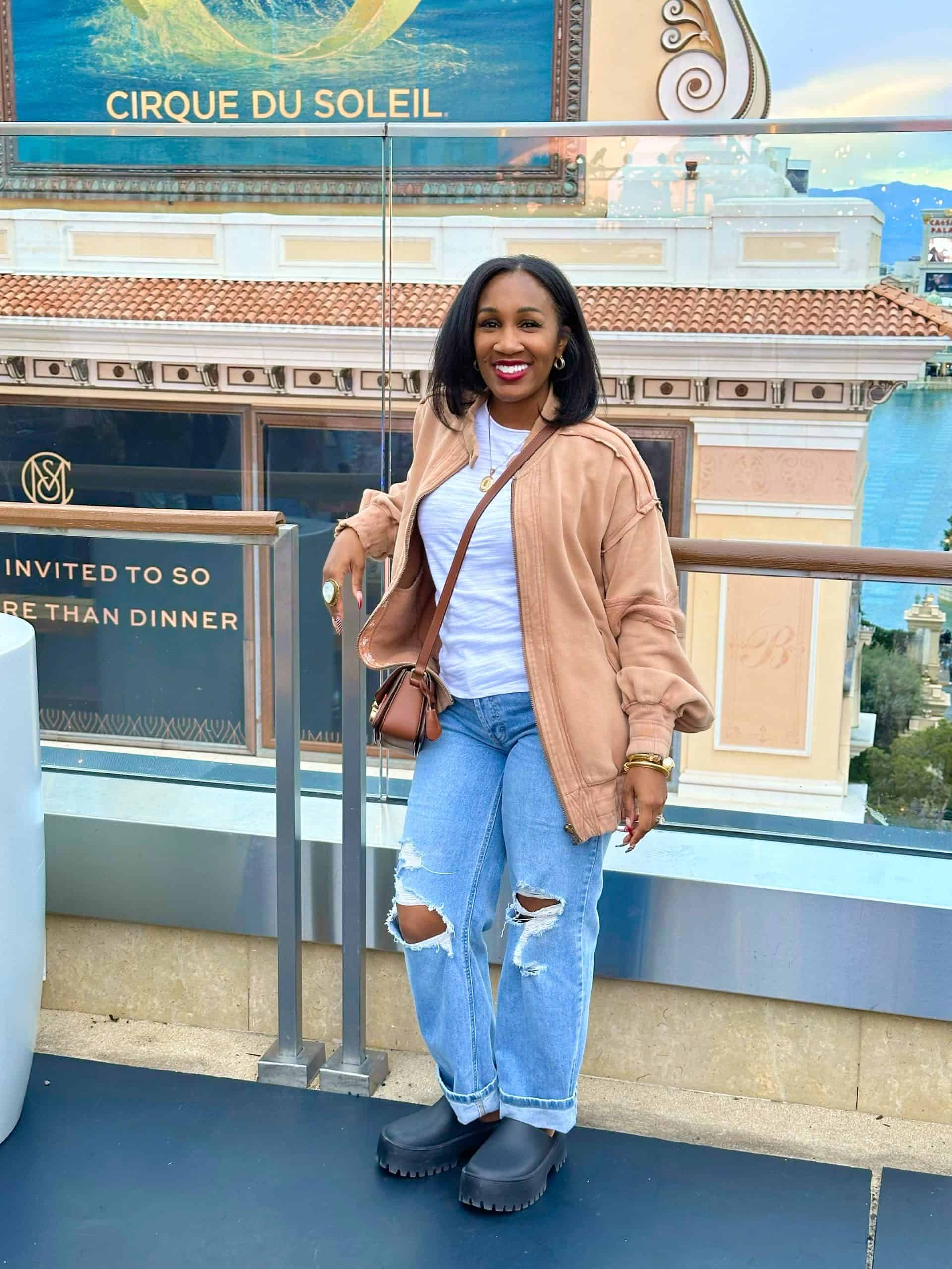 Bomber Jacket and Ripped Jeans for Relaxed Daytime Bomber Jacket and Ripped Jeans for Relaxed Daytime — Las Vegas Winter Outfits