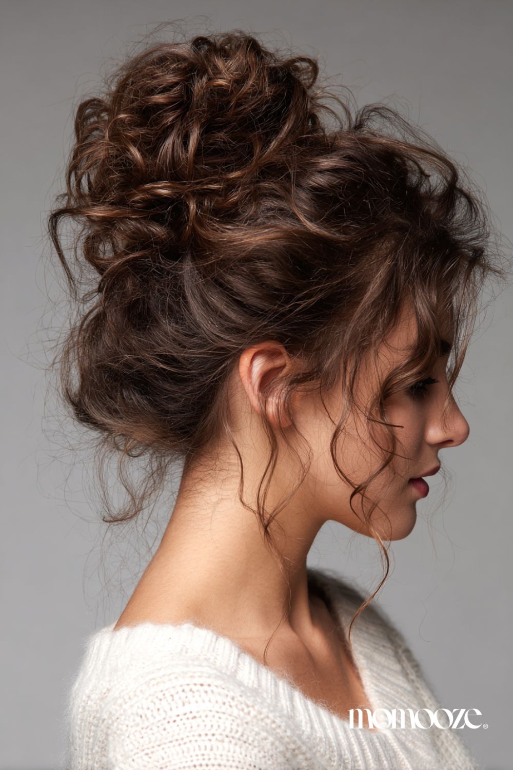 Messy Updo with Voluminous Curls Messy Updo with Voluminous Curls — Easy Winter Hairstyles