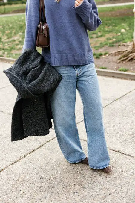 Relaxed Winter Layers: Baggy Jeans with Textured Coat Relaxed Winter Layers: Baggy Jeans with Textured Coat — Winter Outfits with Jeans
