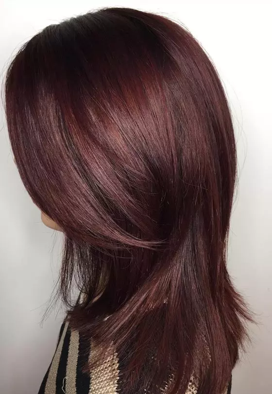 Deep Mahogany Shade With Layers Deep Mahogany Shade With Layers — Mahogany Hair Color