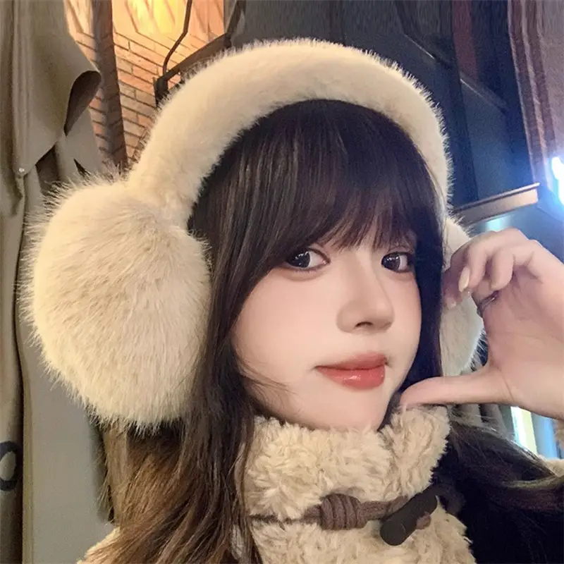 Soft Cream Earmuffs and Scarf with Textured Coat Soft Cream Earmuffs and Scarf with Textured Coat — Earmuffs Outfits