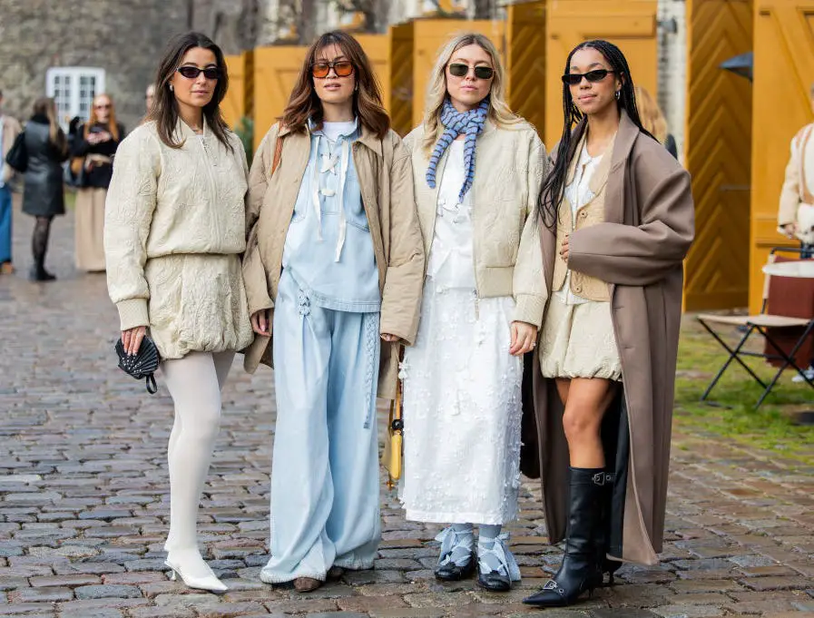 Textured Cream Set Under Oversized Beige Coat — Scandinavian Winter Outfits