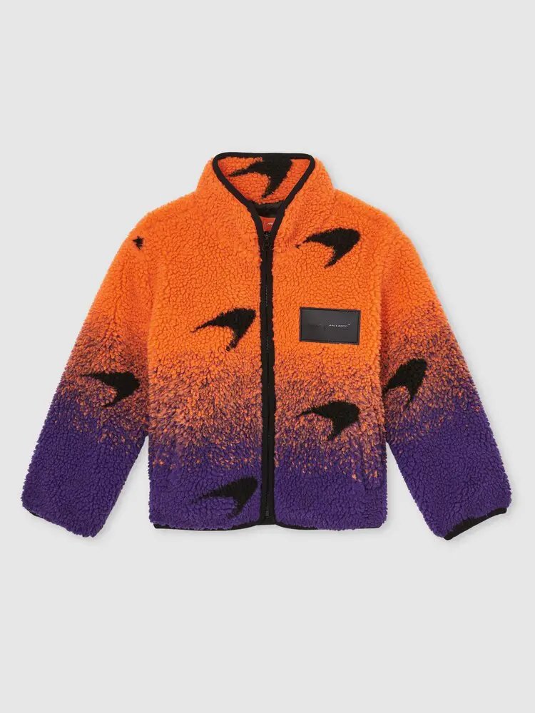 Embrace Ombre with an Orange and Purple Fleece Jacket — Fleece Jacket Outfits