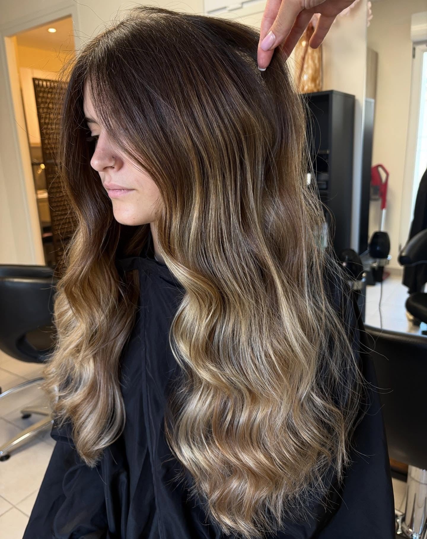 Side View Visual Idea Side View Visual Idea — Blonde to Brunette Hair