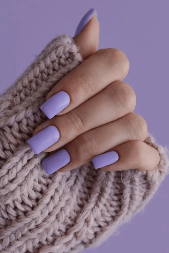 Cozy Matte Lavender Square Nails Cozy Matte Lavender Square Nails — Winter Purple Nails
